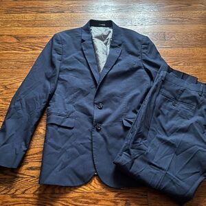 Express Extra Slim 2-Piece Suit Jacket 40R Pants 32x30 Navy Blue Stretch